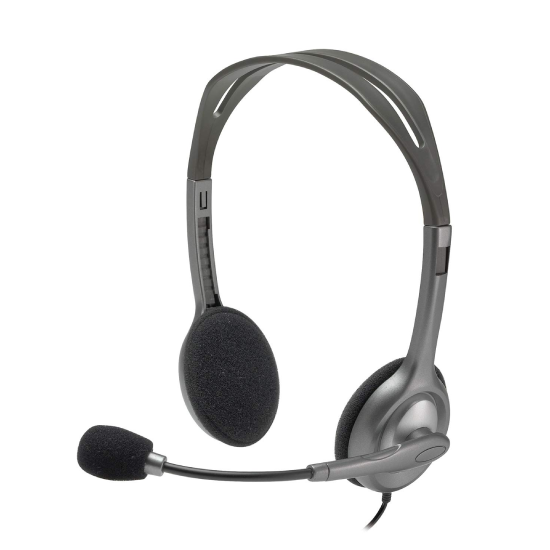 Logitech H110 Wired On Ear Headphones With Mic, Stereo